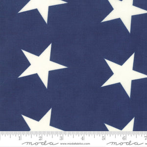 Ivory Stars on Blue 108" fabric by Moda, 11179 15, Minick & Simpson