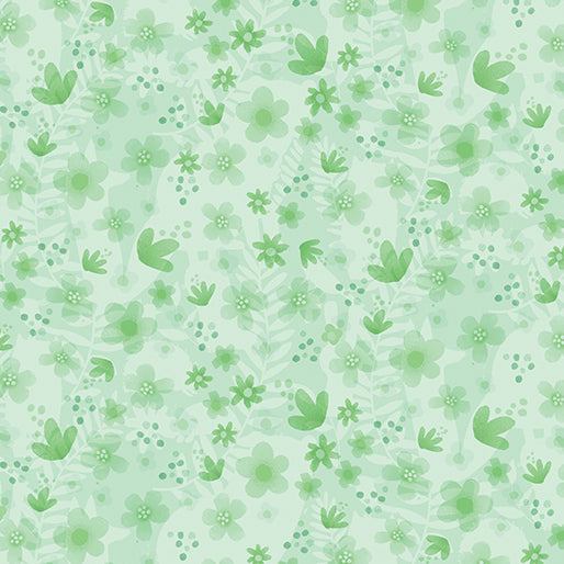 Tonal Floral Green 44" fabric by Benartex, 13303-40, Into the Woods