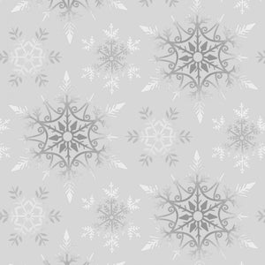 Grey Snowflakes 108" fabric by Henry Glass, 1340 91
