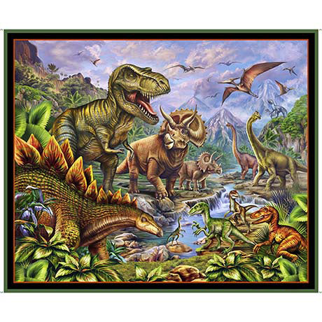 Dinosaur Panel by Quilting Treasures, 29767-X, Jurassic Journey