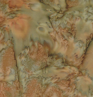 Green / Copper Brown Blender 44" batik by Batik Textiles, 3820B