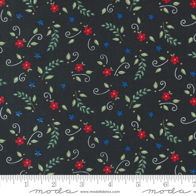 Red White and Bloom flowers and leaves 44" fabric by Moda, 56116 14