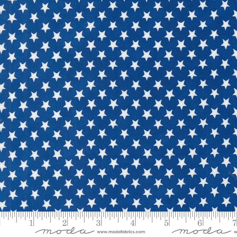 Red White Bloom Midnight Blue Stars 44" fabric by Moda, 56117 12