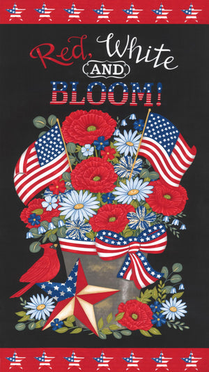 Red, White and Bloom 24" panel by Moda, 56118 14