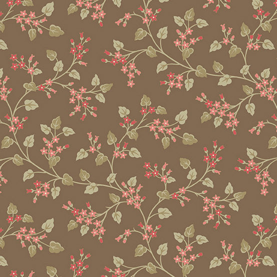 Clay Flower Vine 44" fabric by Andover, A-598-NE, Cocoa Pink