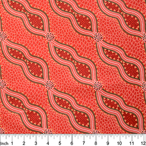 Bush Spinifex Tango 44" fabric by M&S Textiles, Australian Aboriginal, BUSTR