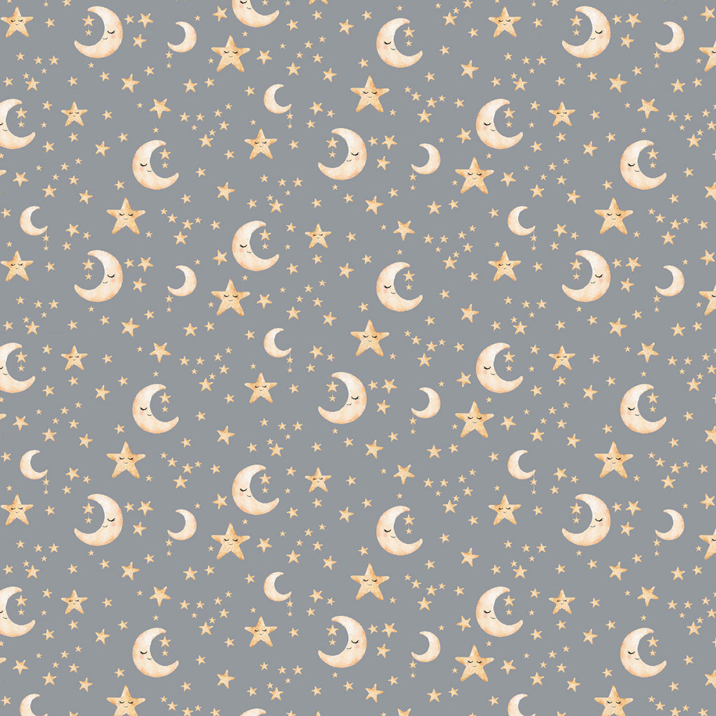 Gray Stellar Stars 44" fabric by Michael Miller, DC11629-Gray, Animal Babies