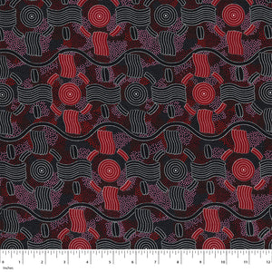 Rain Dreaming Red 44" fabric by M&S Textiles, RAIDR