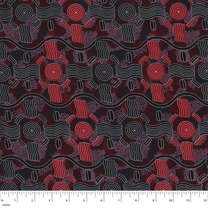 Red Rain Dreaming 44" fabric by M&S Textiles, RAIDR