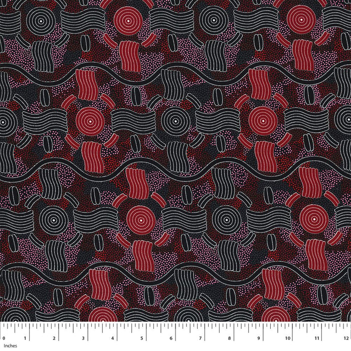 Red Rain Dreaming 44" fabric by M&S Textiles, RAIDR