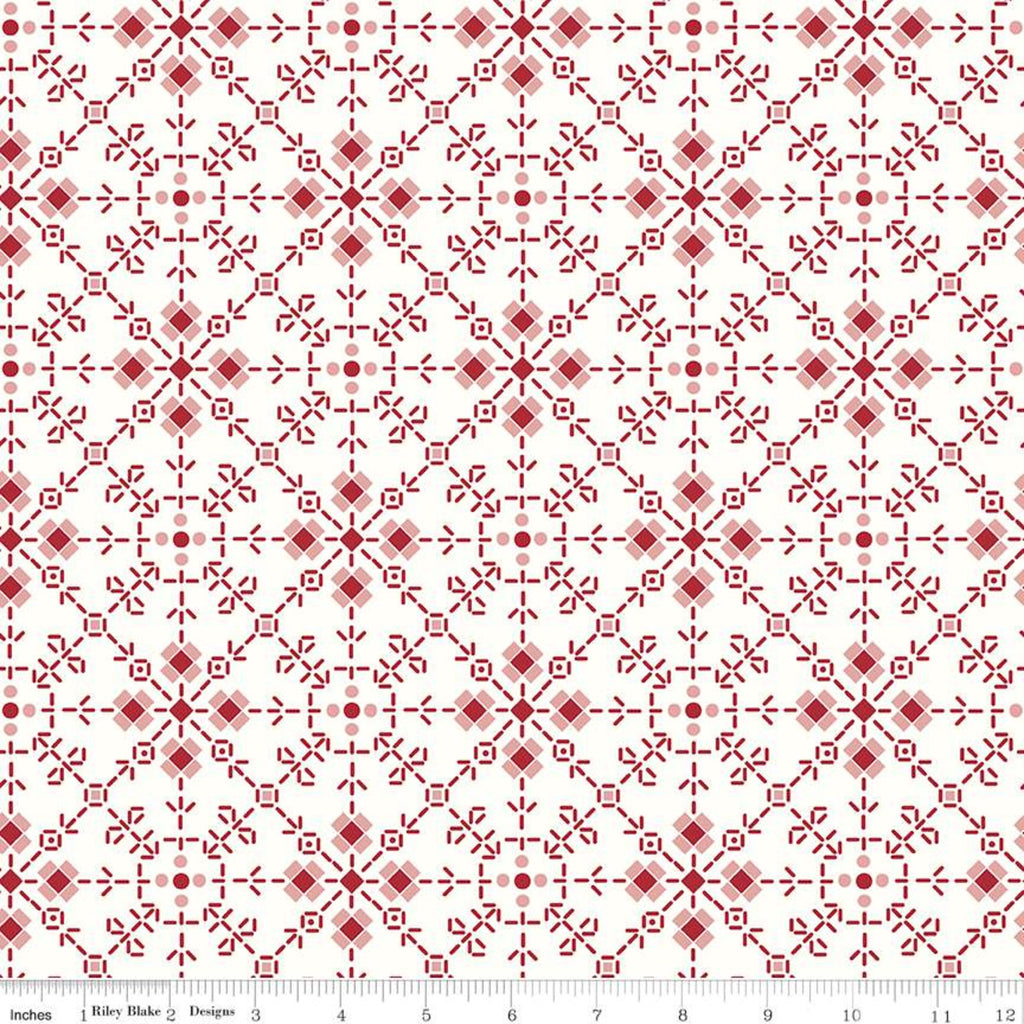 Homemade Red Bee Plaid 108" fabric by Riley Blake, WB12040-Red