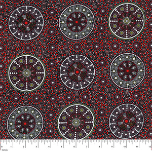 Wildflower After Rain Red 44" fabric by M&S Textiles, WARR