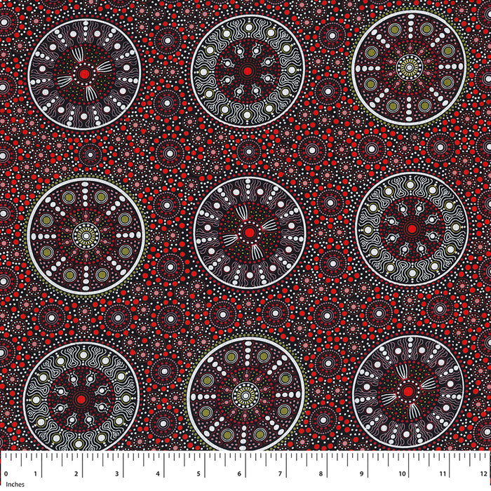 Wildflower After Rain Red 44" fabric by M&S Textiles, WARR