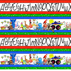 Alphabet stripe (ABC's) 44" fabric by Quilting Treasures, 28208-X