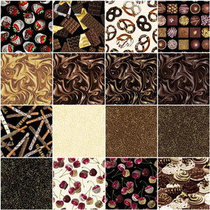 Kanvas Studio Chocolicious 16 Fat Quarters by Benartex, FQCOHPK