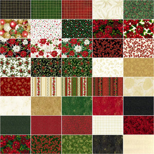 Jingle Pop Gold Christmas 2.5" Strips by Hoffman Fabrics, JP9-47-gold