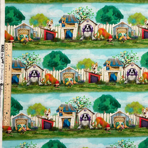 Raise the Woof In the Dog House 44" fabric by 3 wishes,  22343-MLT