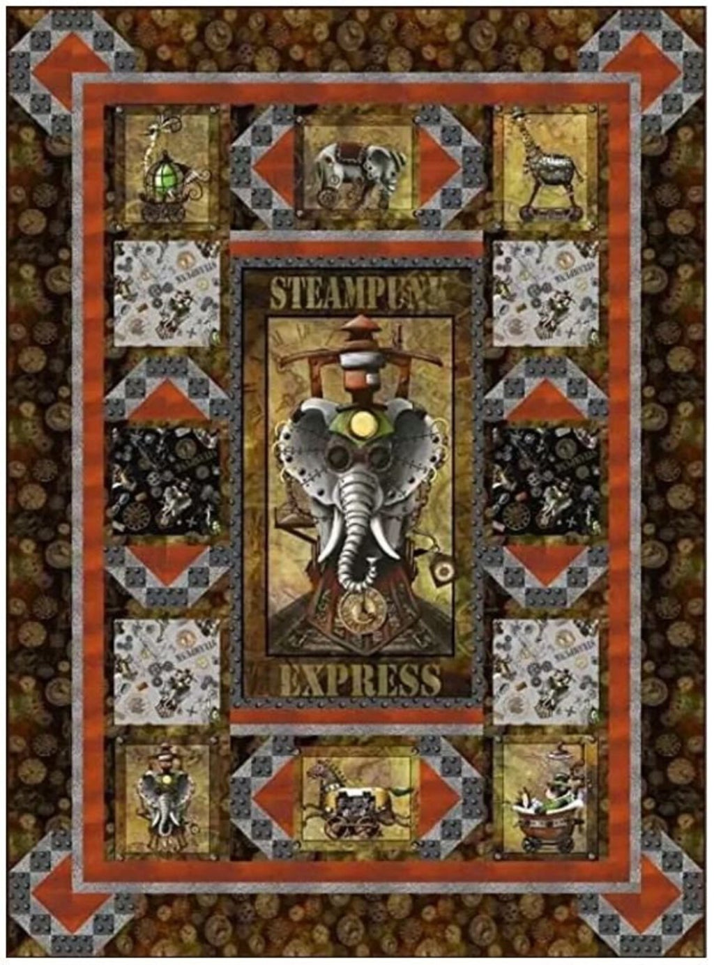 Steampunk Menagerie Quil Kit by Desiree's Designs,  66" x 90"