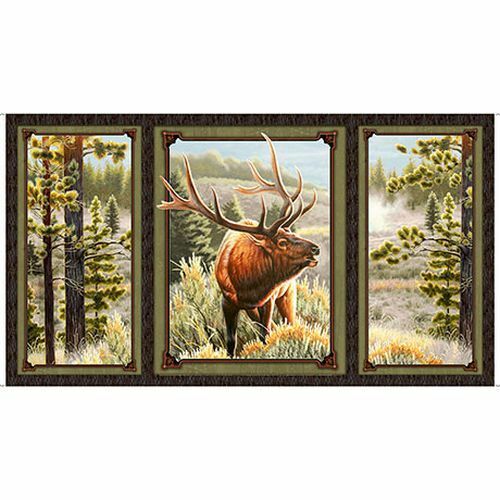 Mountain Elk looking into the window, 25808-X, Quilting Treasures