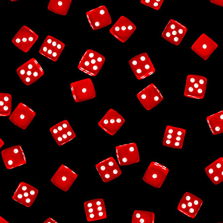 Playing Dice on Black by Quilting Treasures, 44" fabric, 28731-J, This & That VI