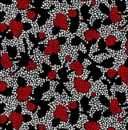 Black and Red Geo Floral 108" wide fabric by Studio-E, 6183-98